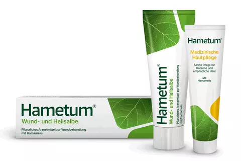 Packungsabbildung der Hametum® Wund- und Heilsalbe und Medizinische Hautpflege